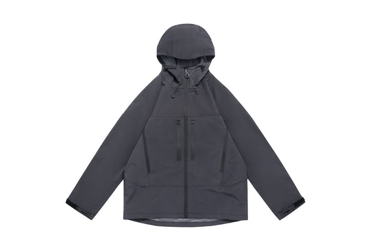 Unisex Technische Kapuzen-Outdoorjacke mit getapten Reißverschlüssen Shop Nory