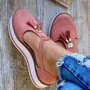 Damen Halbschuhe mit modischen Quasten und rutschfester Sohle