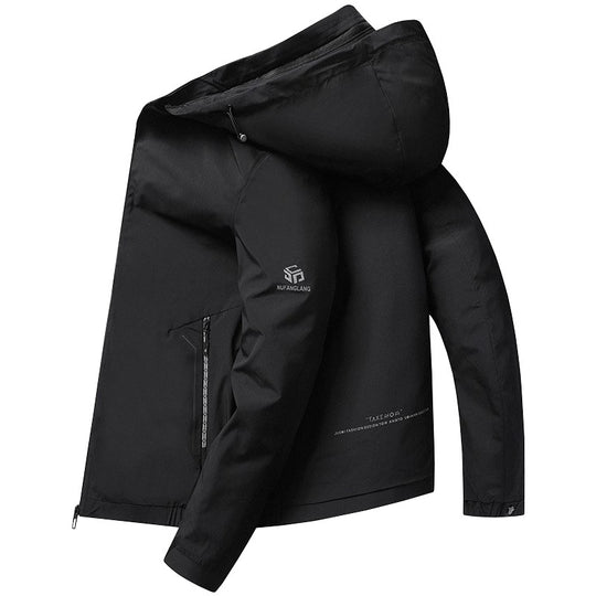 Herren Leichte Kapuzenjacke im urbanen Travel-Style mit Dreiviertelärmeln Shop Nory