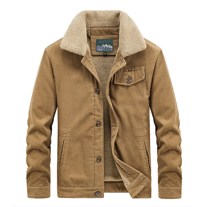 Herren Baumwoll-Cordjacke im Worker-Blouson mit wärmender Sherpa-Innenausstattung Shop Nory