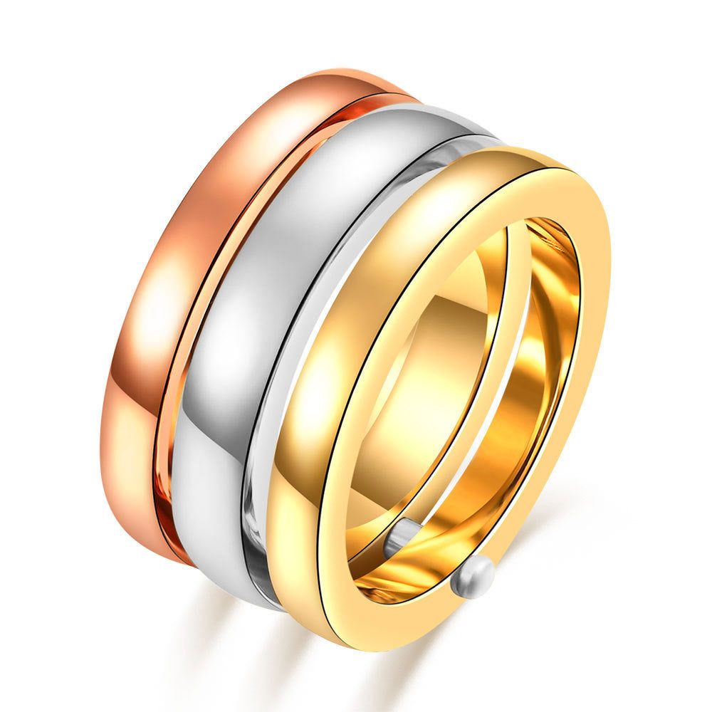 Damen Ring mit kunstvollem, dreilagigem Design Shop Nory
