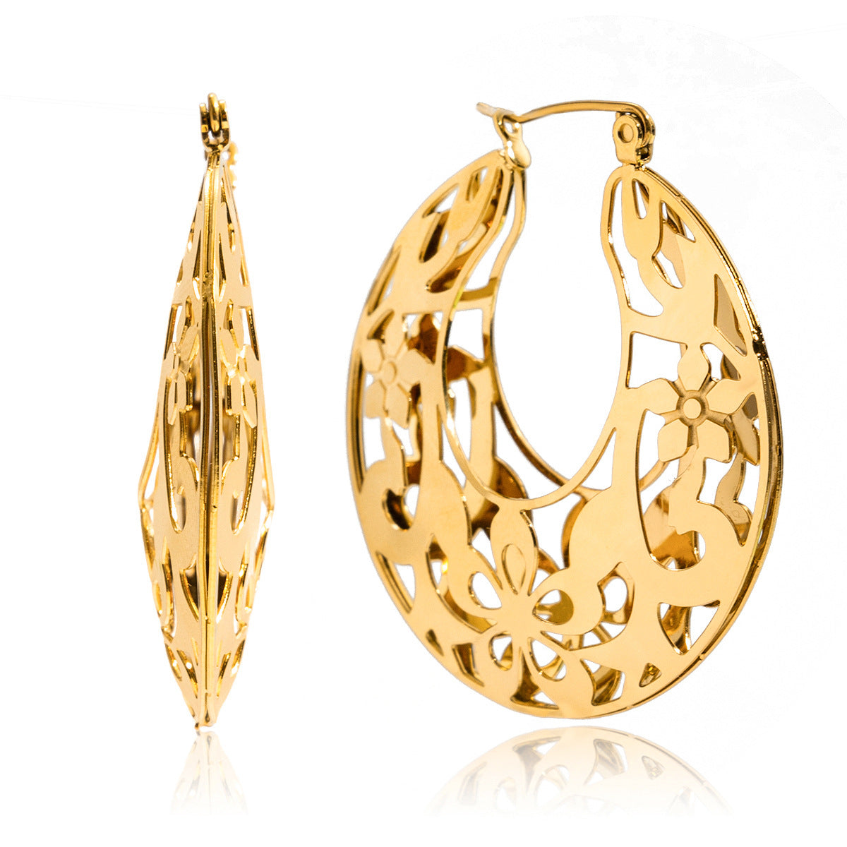 Damen Ohrhänger mit floralem Design aus hochwertigem Edelstahl Shop Nory