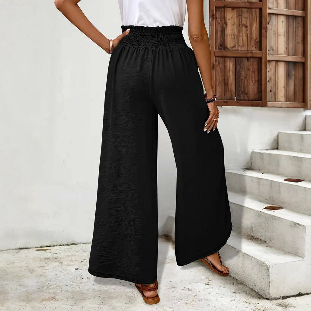 Damen Weit geschnittene Palazzo-Hose mit seitlichen Schlitzen Shopnory