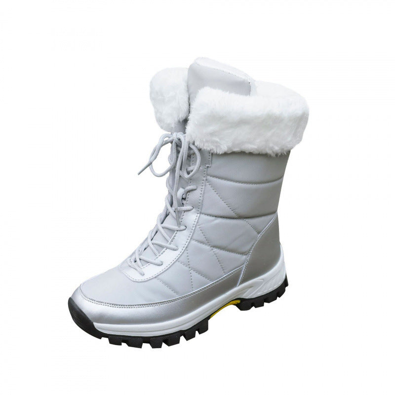 Damen Winterstiefel mit Kunstfellkragen, gesteppter Schaft und profilierter Thermosohle Shop Nory