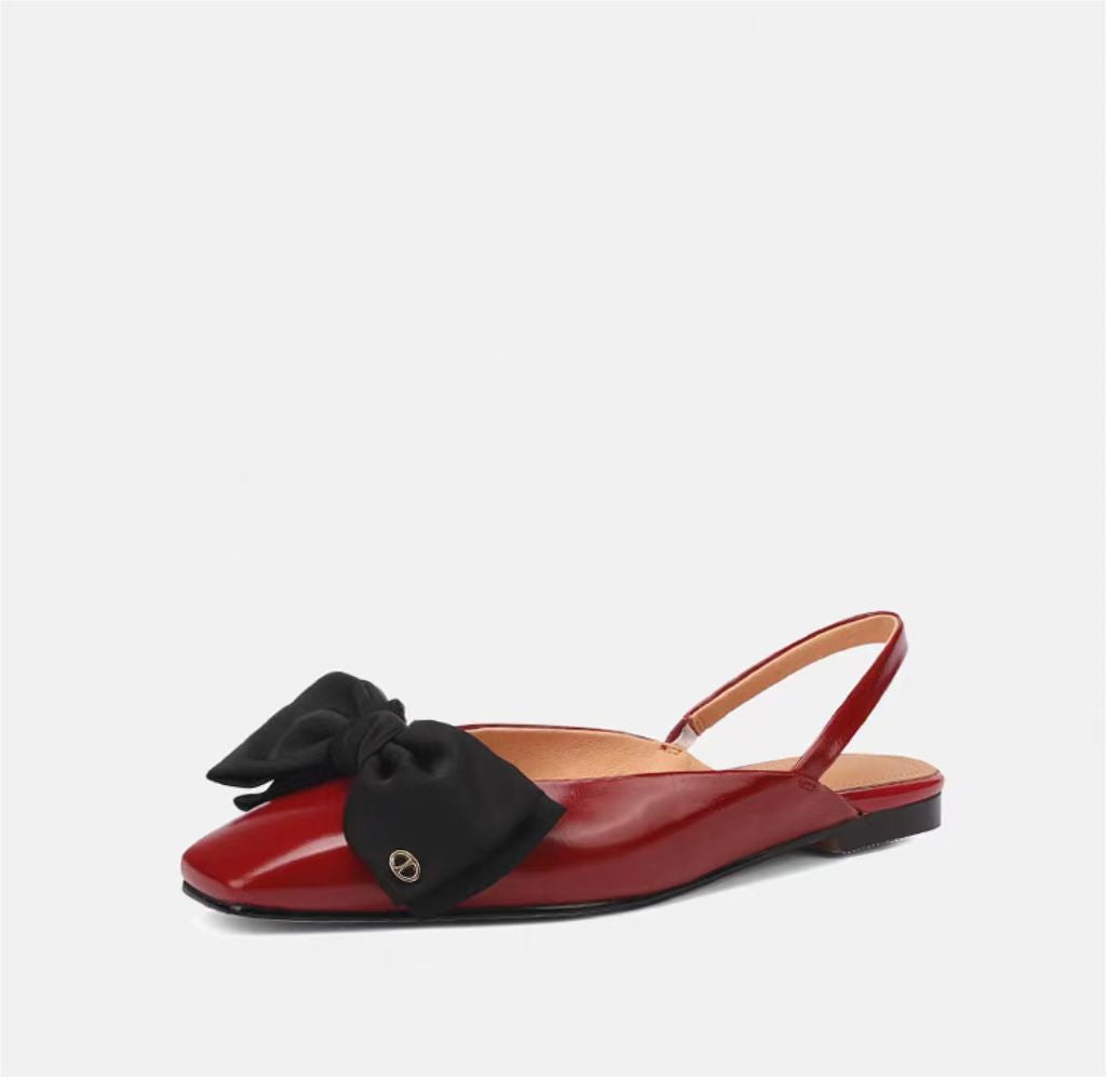 Damen Slingback-Ballerinas mit dekorativem Schleifenakzent Shopnory