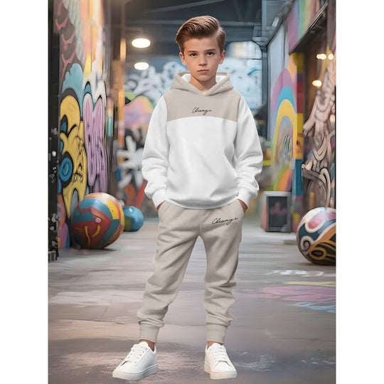Unisex Kinder Jogginganzug mit Kapuzenpullover und detailreichem Auto-Print Shop Nory