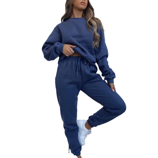 Jogginganzug Damen Sweatset aus Baumwollmix mit lockerem Schnitt