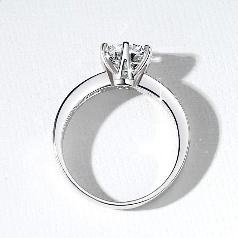 Damen-Verlobungsring mit strahlendem Hauptstein und filigranem Zirkonia-Besatz Shop Nory