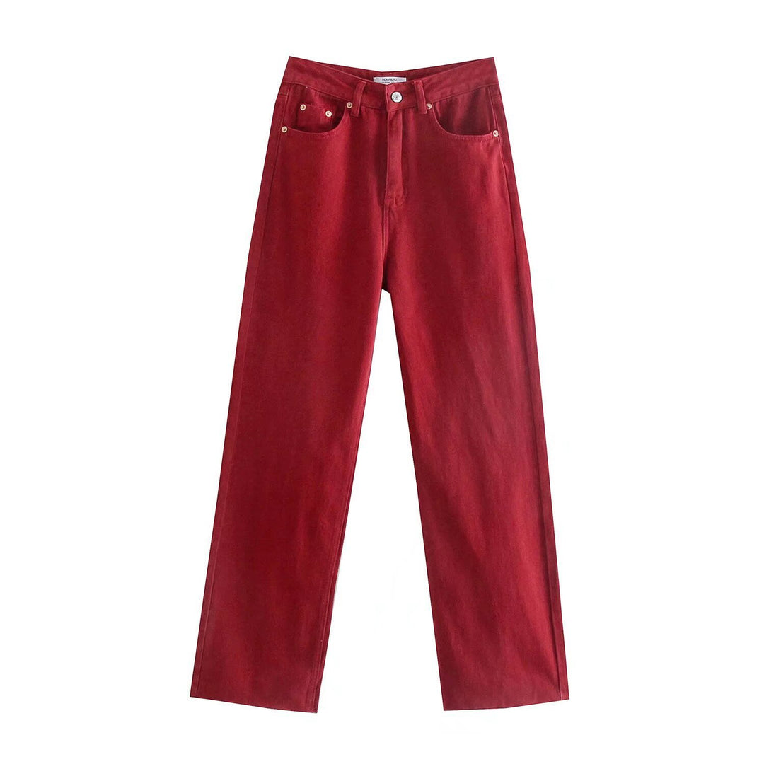 Damen Hochtaillierte weit geschnittene Jeans mit weitem Bein, hoher Taille und rohem Saum Shop Nory