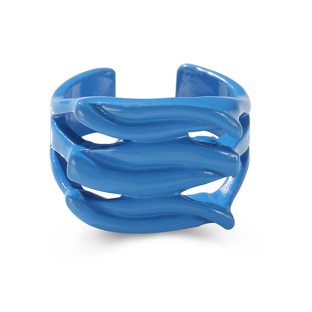 Damen modischer Ring aus hochwertigem Akrylmateriel mit kreativen Prägungen Shop Nory