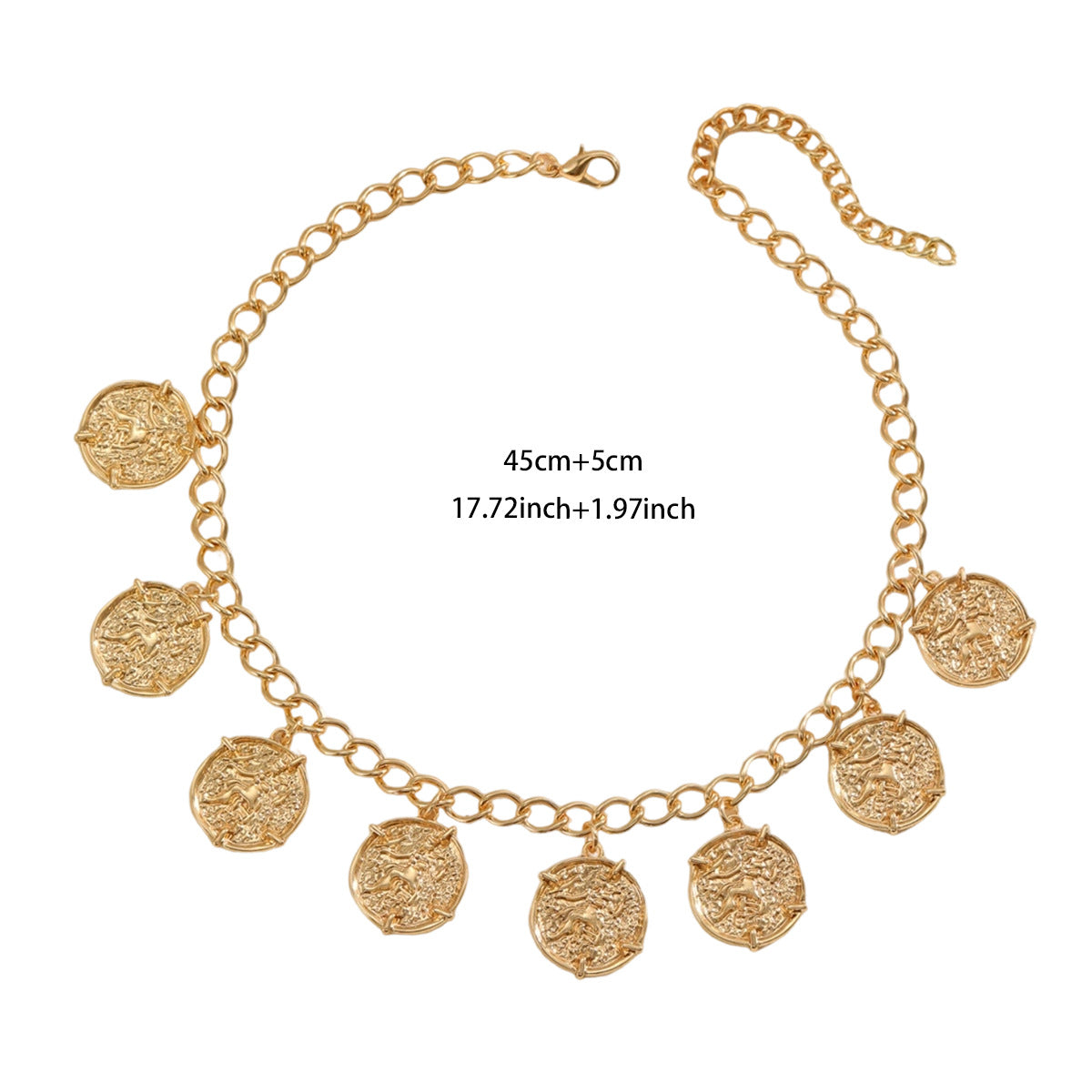 Damen Kette mit einzigartigem Münzanhänger Design Shop Nory