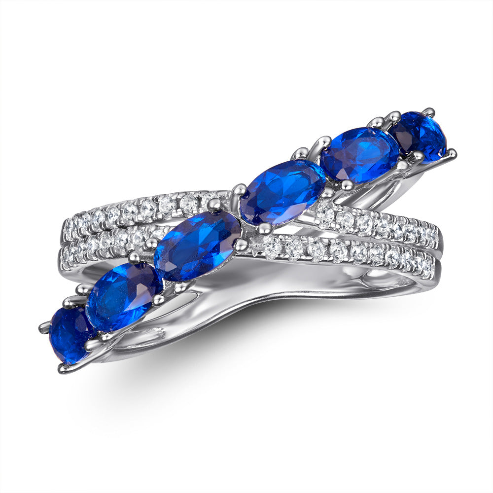 Damen Eleganter und funkelnder Verlobungsring mit ovalem Diamanten Shop Nory
