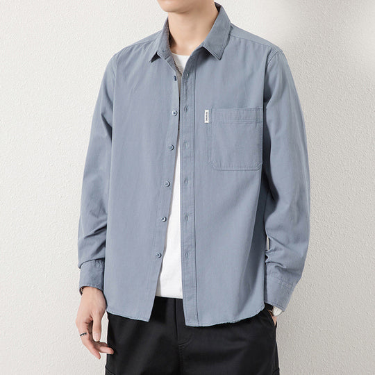 Herren Lässiges Utility-Overshirt aus Canvas mit Brusttasche und verstärkten Nähten Shop Nory