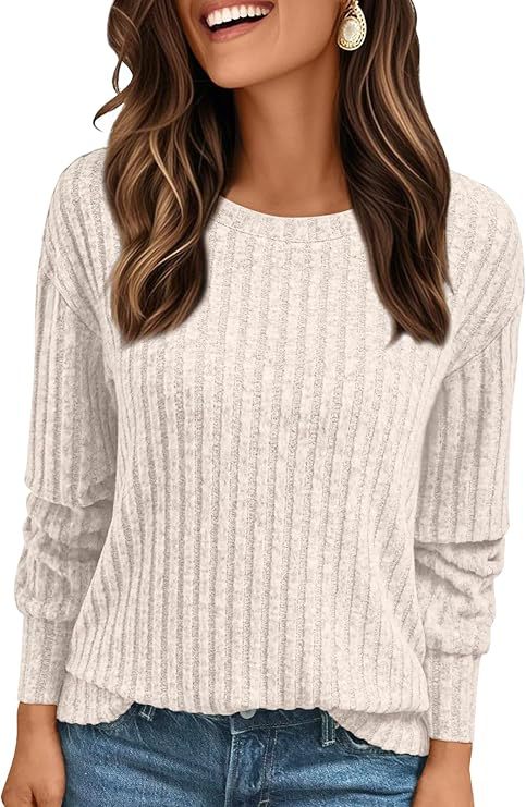 Damen Strukturiertes Rippstrick-Sweatshirt mit Chenille-Optik und lockerer Passform Shop Nory