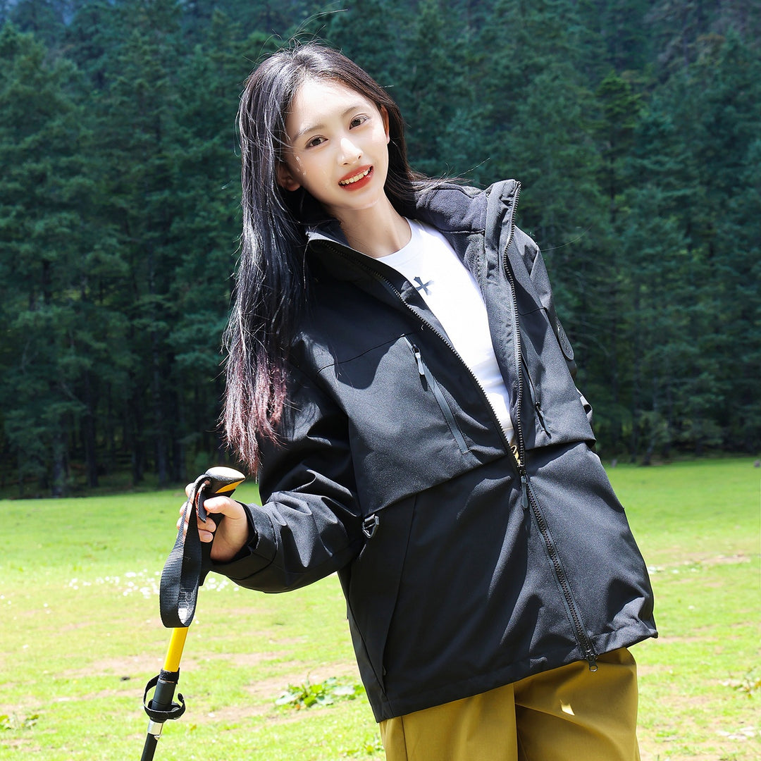Herren Wasserdichte atmungsaktive Softshell Outdoorjacke mit verstellbarer Kapuze Shop Nory