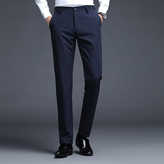 Herren Formelle Slim-Fit Anzughose mit Stretchbund und Bügelfalte Shop Nory