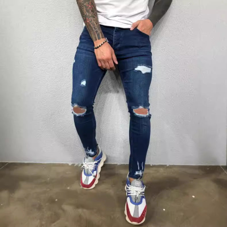Herren Slim Fit Jeans mit modischen Rissen