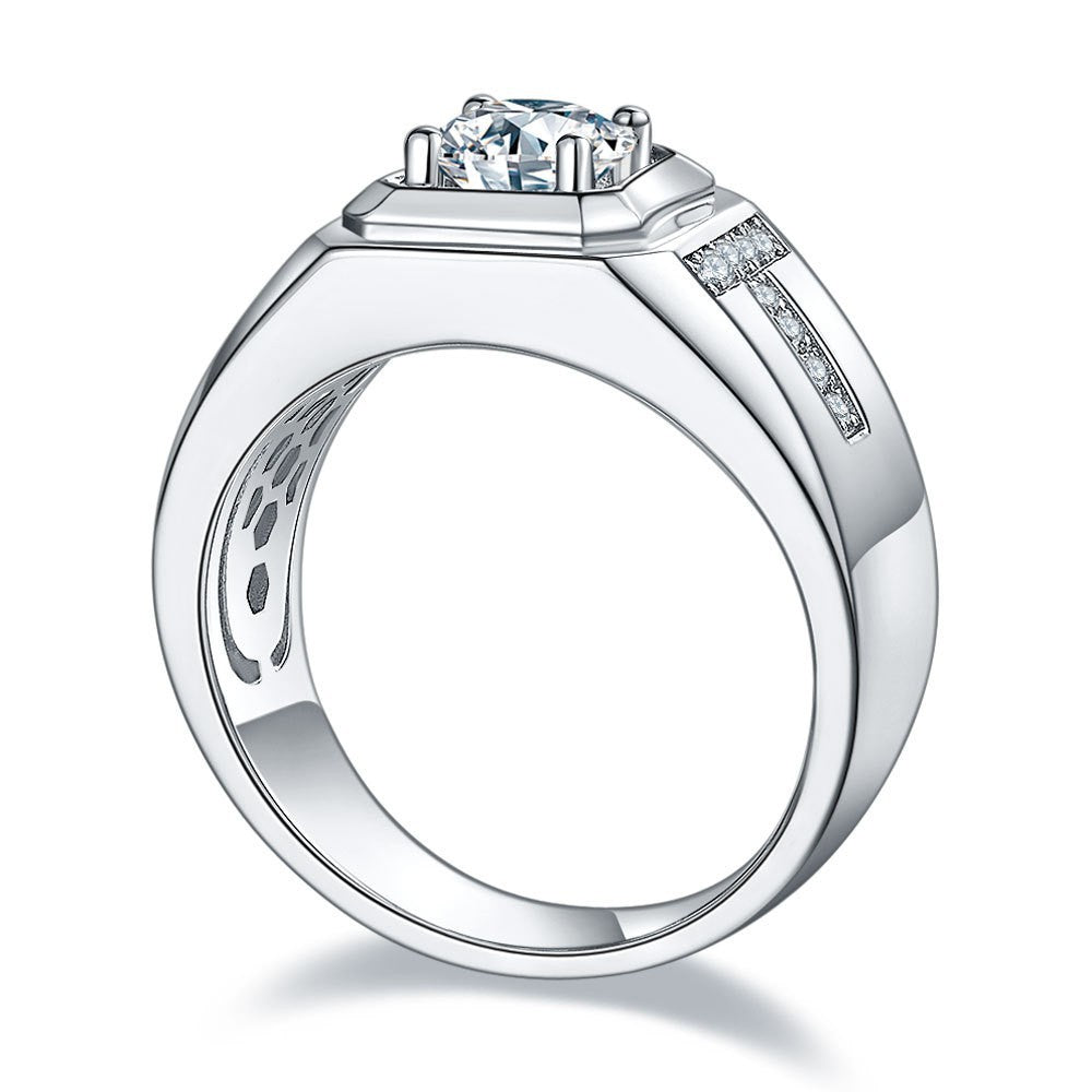 Damen Designerkreuz-Ring mit funkelndem Solitär und Zirkoniasteinen Shop Nory