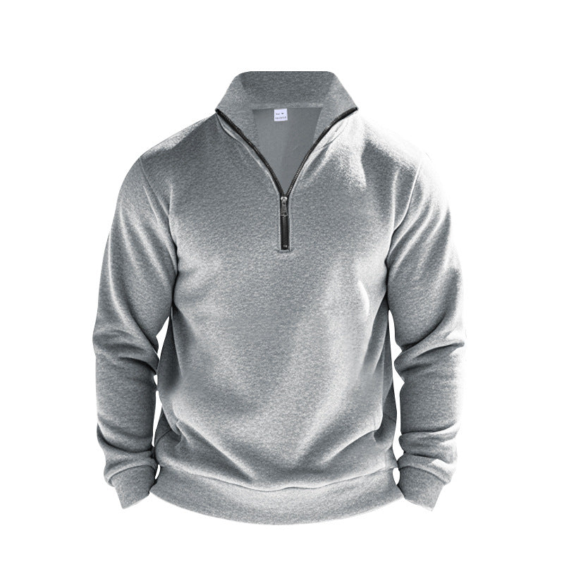 Herren Sweatpullover mit halbem Reißverschluss und atmungsaktiver Struktur