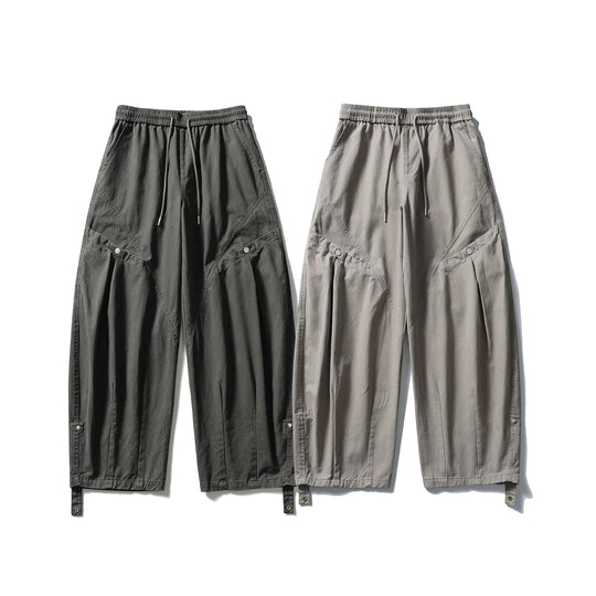 Damen Weite Cargo‑Hose mit elastischem Tunnelzugbund, aufgesetzten Pattentaschen und verstellbaren Beinriemen Shop Nory