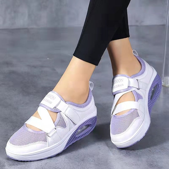 Damen Sportive Plateausneaker mit Luftkammer, Strick‑Mesh und Klettkreuzriemen Shop Nory