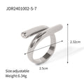 Damen Offener Ring mit modernem, geschwungenem Design und Zirkonia-Akzent Shop Nory