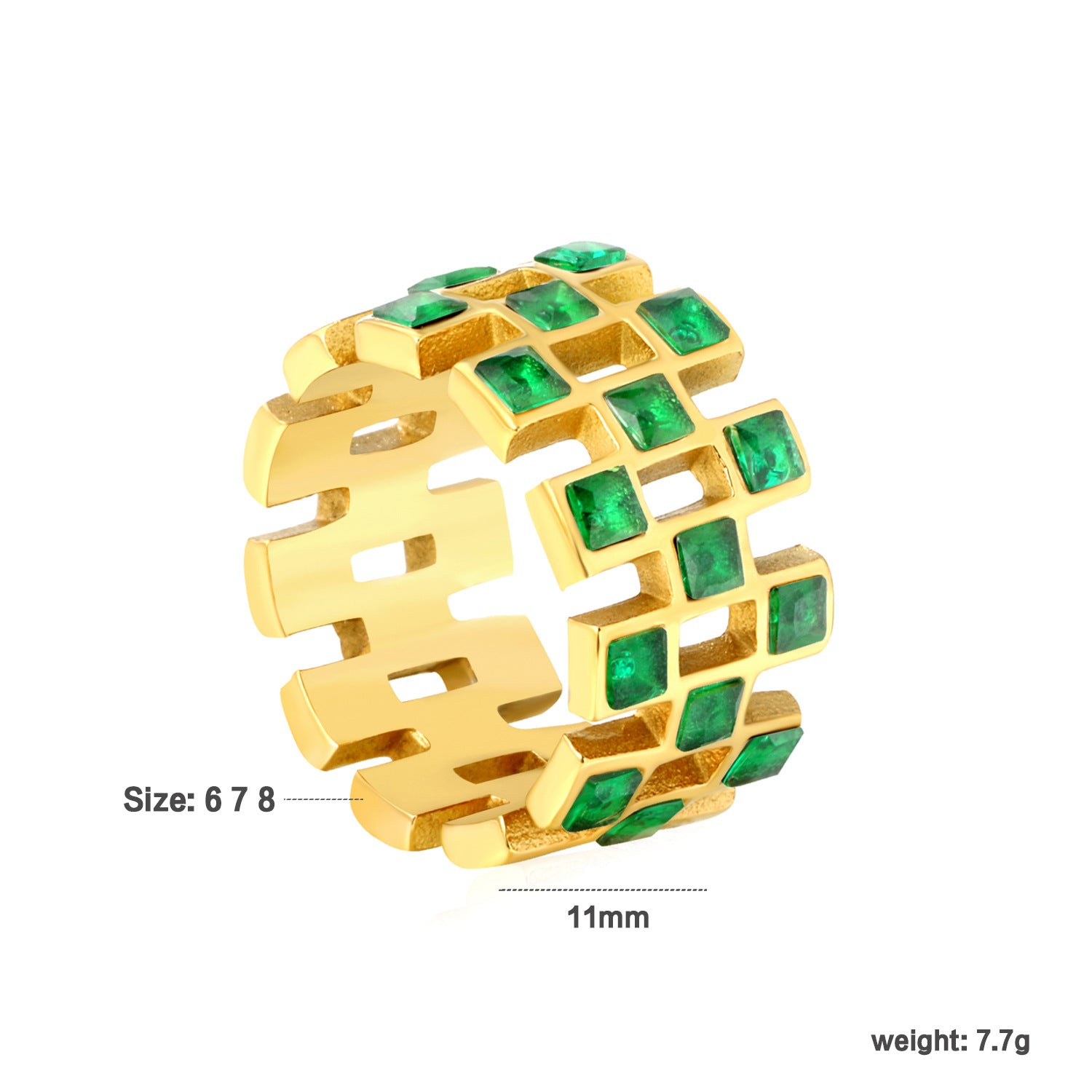 Damen Offener Ring mit kreativem Gitterdesign und funkelnden Zirkonia-Elementen Shop Nory