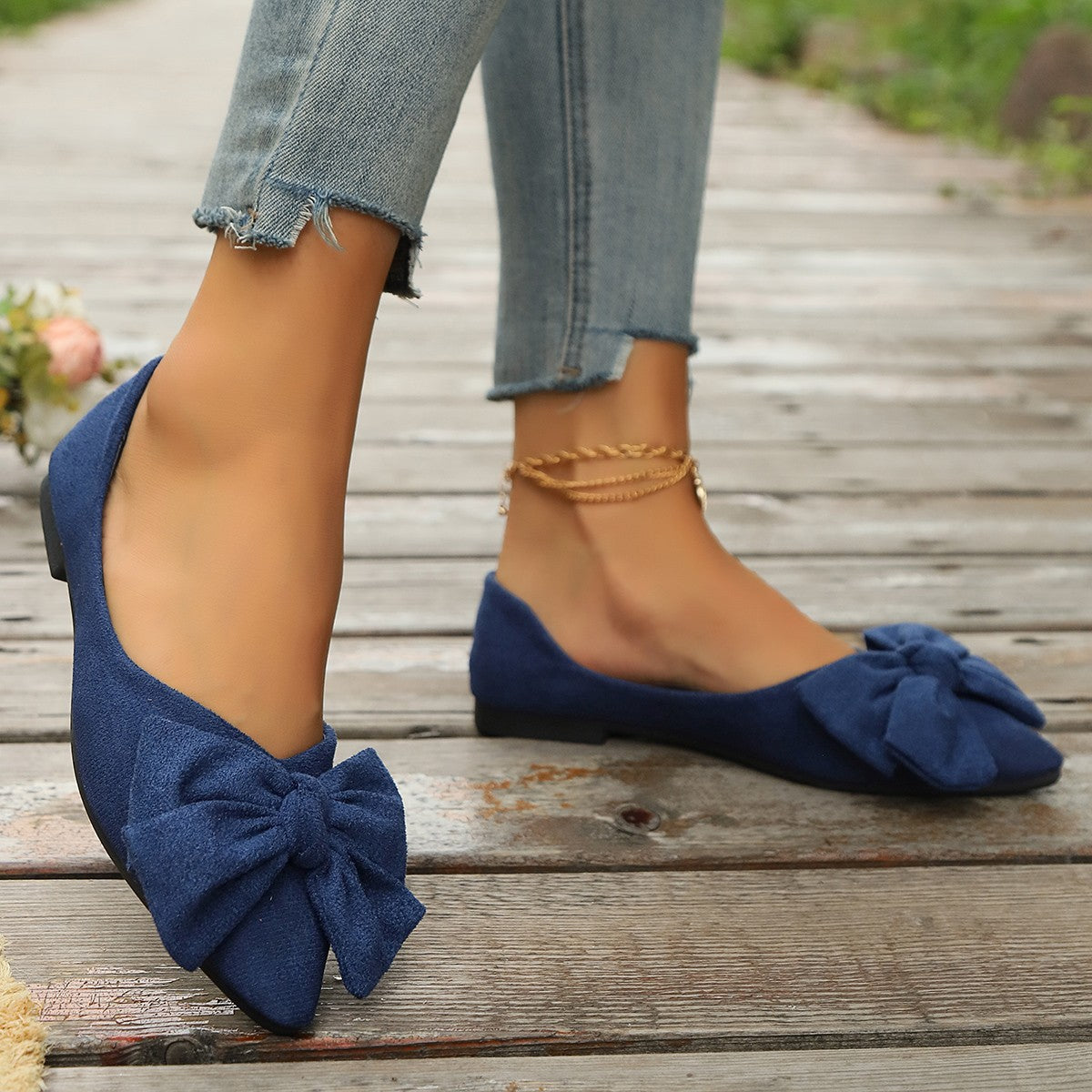 Damen Ballerinas mit modischem Schleifen-Design