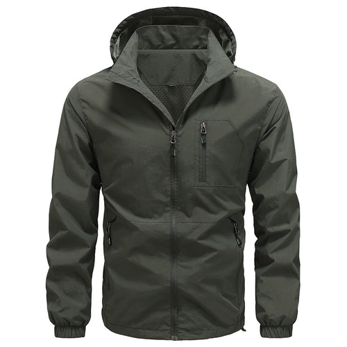 Herren Atmungsaktive ultraleichte Wind- und Regenjacke mit Mesh-Innenfutter und verdeckter Brusttasche Shop Nory