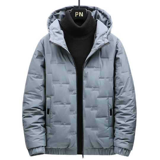 Herren Gefütterte Steppjacke mit Kapuze und geometrischer Steppung Shop Nory