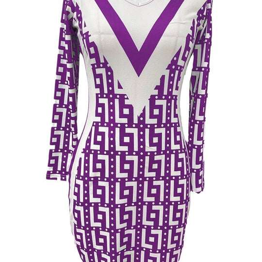 Damen Figurbetontes Etui-Kleid mit tiefem V-Ausschnitt und Dreiviertelärmeln Shop Nory