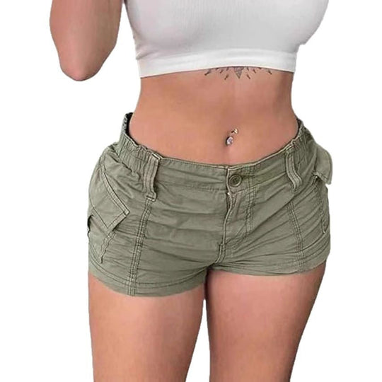 Damen Cargo-Shorts mit praktischen Taschen und elastischem Bund