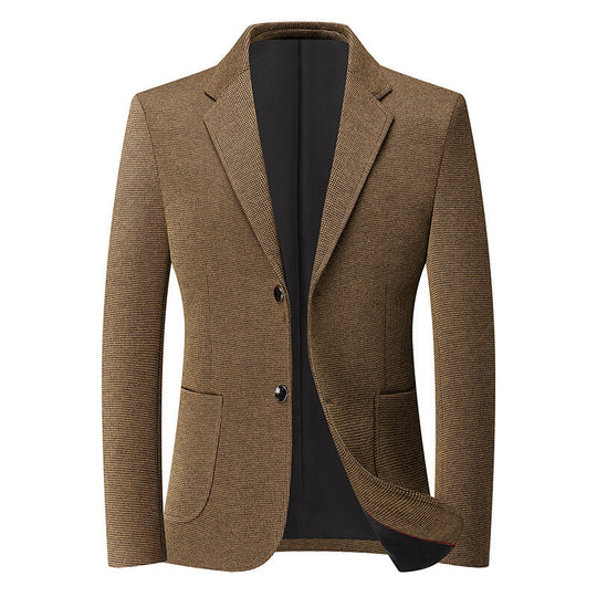 Herren Tailliertes Strickblazer aus Wollmix mit feiner Noppenstruktur und aufgesetzten Taschen Shop Nory