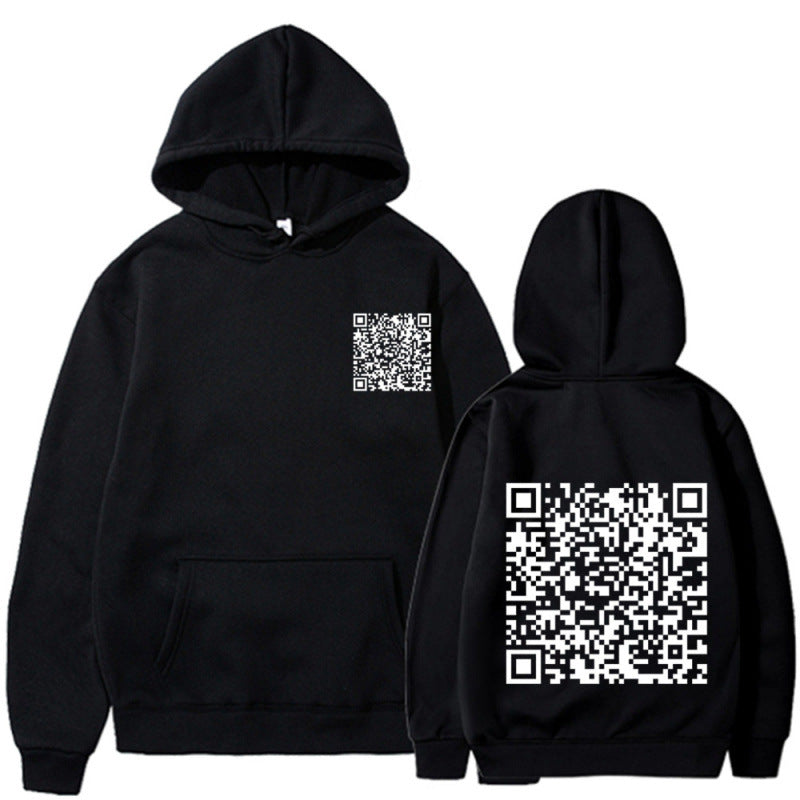 Damen Sportlicher Kapuzenpullover mit QR-Code Shop Nory