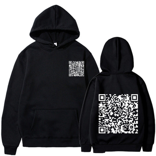 Damen Sportlicher Kapuzenpullover mit QR-Code Shop Nory