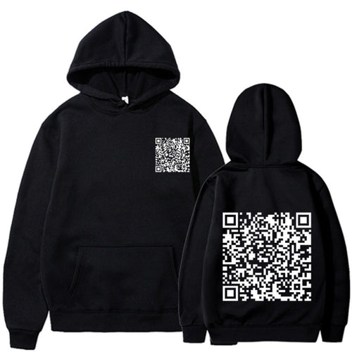 Damen Sportlicher Kapuzenpullover mit QR-Code Shop Nory