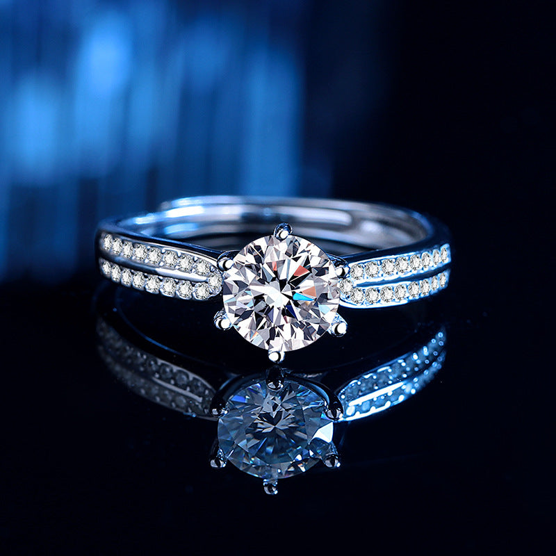 Damen Ring mit funkelndem Zirkonia und elegantem Doppelband Shop Nory