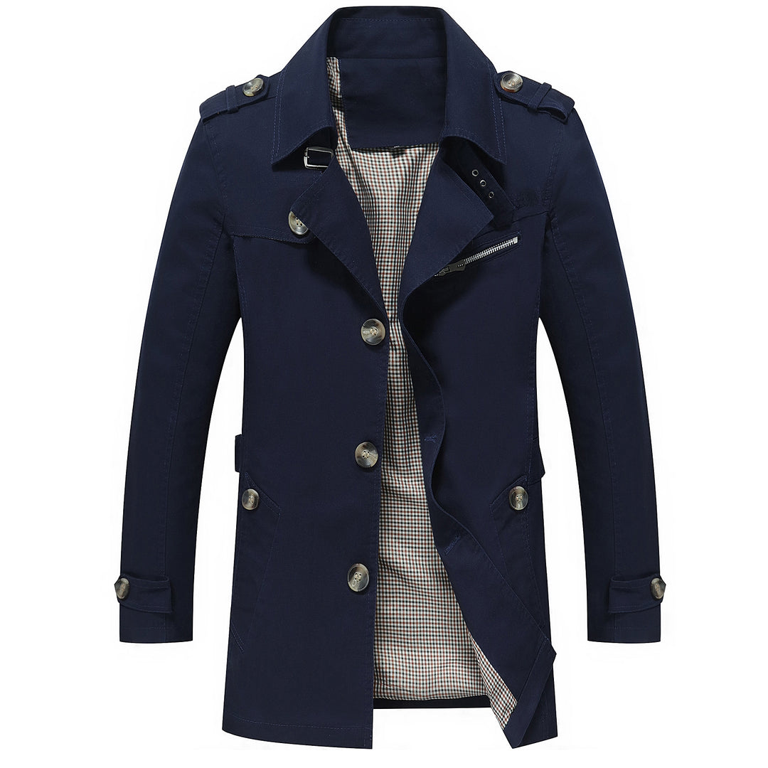 Herren Eleganter Field‑Trench mit tailliertem Schnitt, Schulterklappen und verstellbaren Manschetten Shop Nory