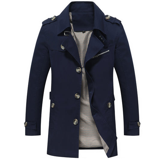 Herren Eleganter Field‑Trench mit tailliertem Schnitt, Schulterklappen und verstellbaren Manschetten Shop Nory
