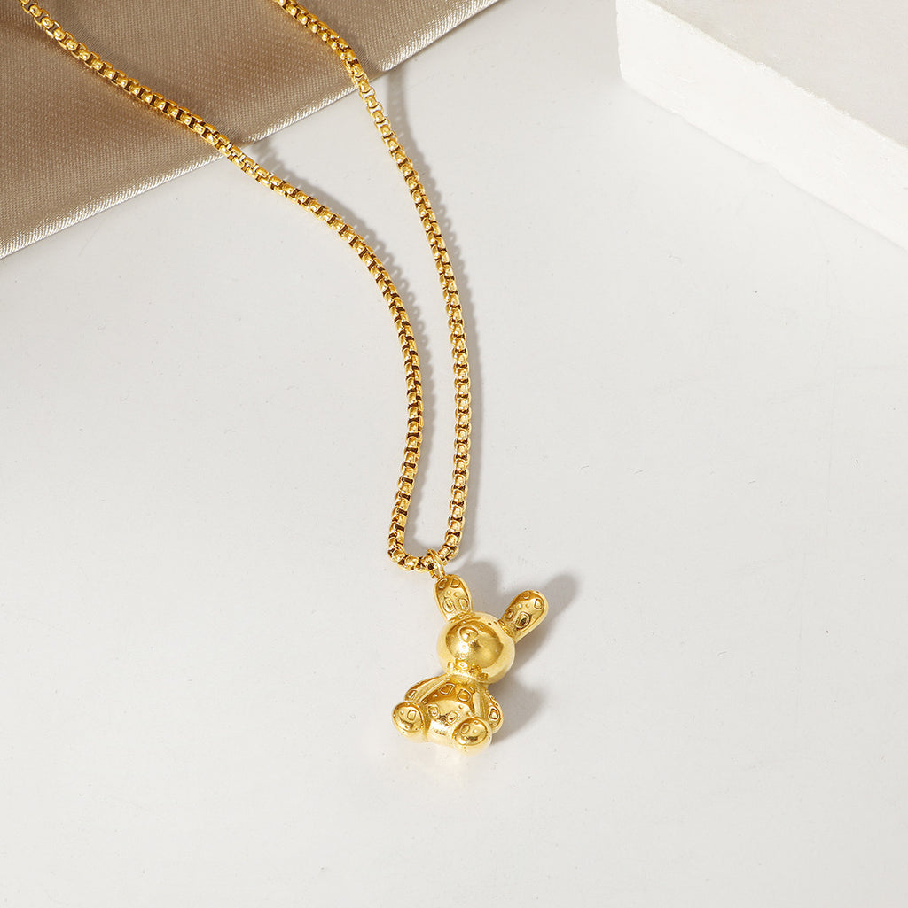Damen Verspielt Bunny Charm Anhänger Halskette Shop Nory