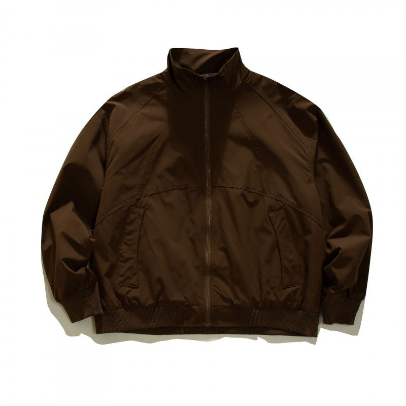 Herren Leichte Boxy-Trainingsjacke mit Stehkragen, Raglanärmeln und geripptem Saum Shop Nory