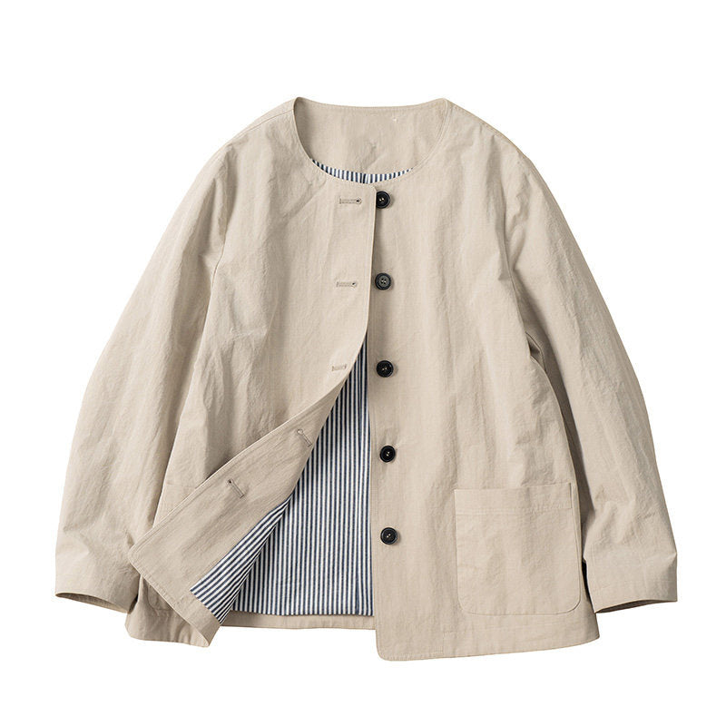 Damen Modische Übergangsjacke mit einzigartiger Knopfleiste Shop Nory