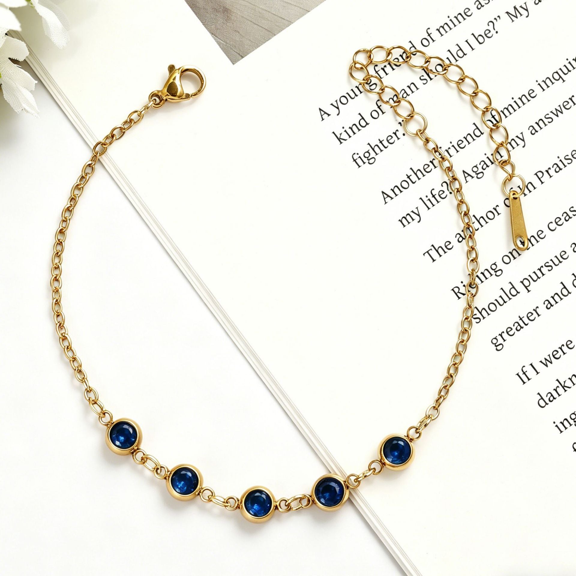 Damen Elegante Goldkette mit lila Kristallen Shop Nory