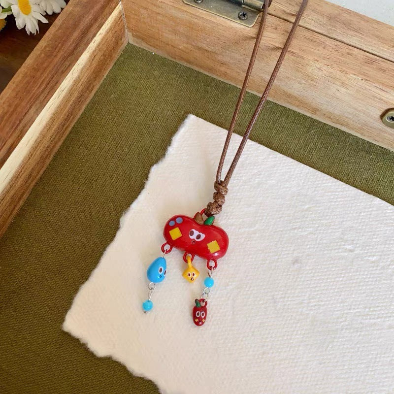 Damen Kette mit kreativem, farbenfrohem Anhänger aus handgefertigten Materialien Shop Nory
