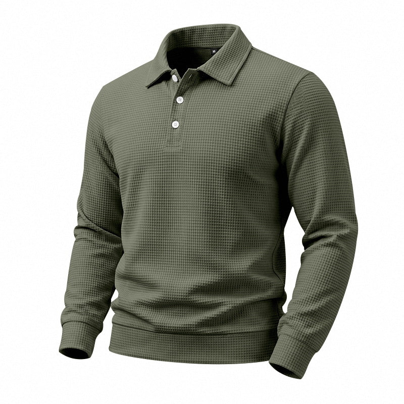 Herren Langarm-Polo aus Waffelpiqué mit Stretchkomfort Shop Nory