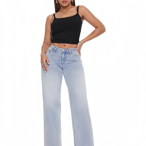 Damen Weite High‑Waist Schlagjeans aus Stretch Denim Shop Nory