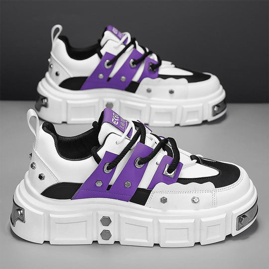 Damen Plateau-Sneaker mit dekorativen Metallnieten und strukturiertem Overlayer Shopy Nory