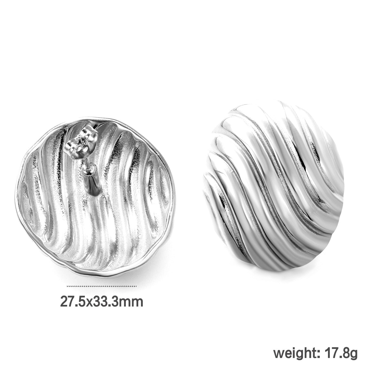 Damen moderne geschwungene Edelstahl-Ohrstecker Shop Nory