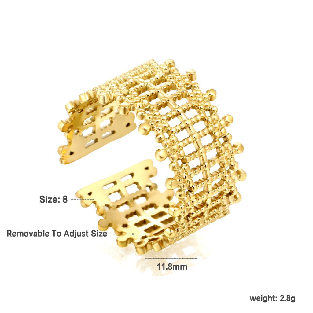 Damen offener Ring mit kunstvollem Design und anpassbarer Größe Shop Nory