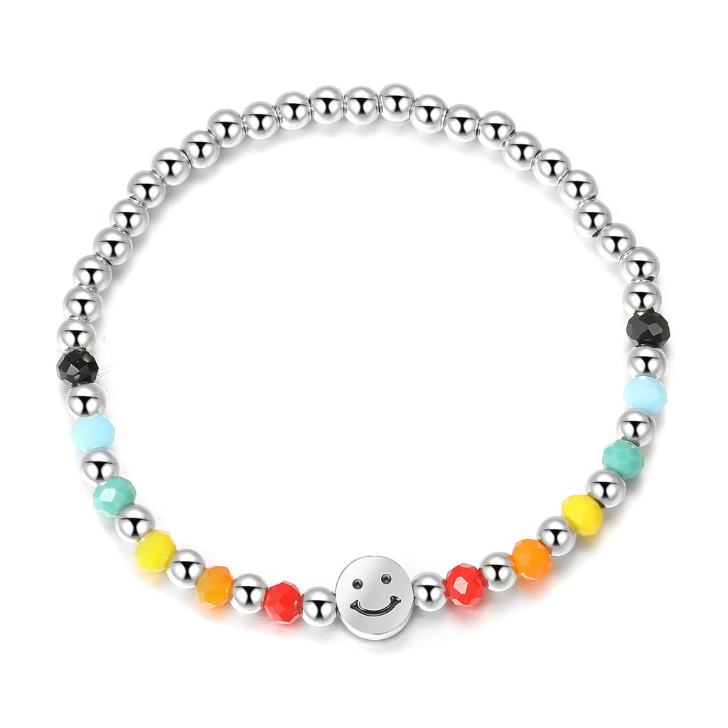 Damenarmband mit bunten Perlen und charmantem Regenbogen Shop Nory